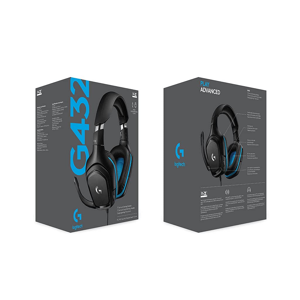Logitech G432 — Audífonos Gaming 7.1 DTS Surround