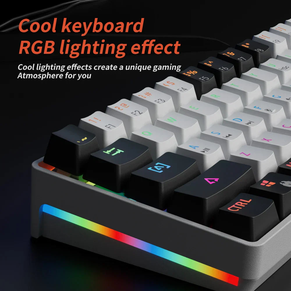 Teclado Mecánico Gaming 61 Teclas RGB — Switch Red Hot-Swap