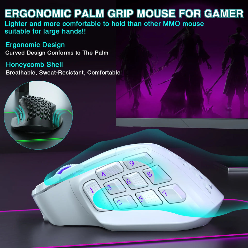 SOLAKAKA Pro — Mouse Gaming Inalámbrico 24000 DPI 16 Botones