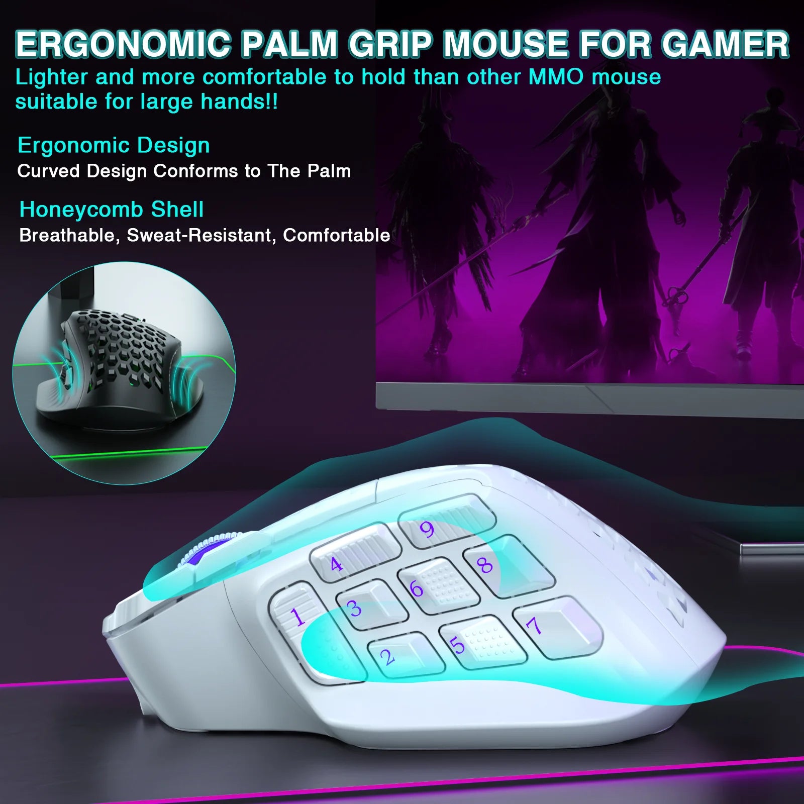 SOLAKAKA Pro — Mouse Gaming Inalámbrico 24000 DPI 16 Botones