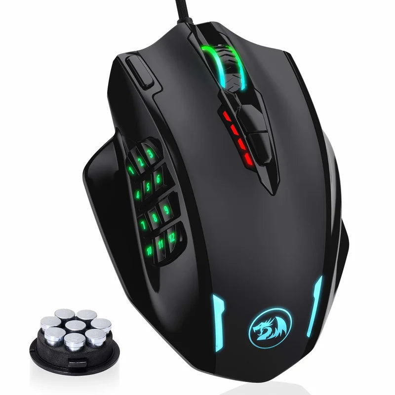 Redragon M908 — Mouse Gaming RGB 12400 DPI 18 Botones
