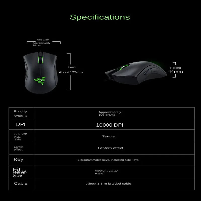 Razer Viper — Mouse Gaming 6400 DPI Ultraliviano