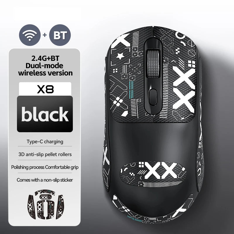 Warvank X8 — Mouse Gaming Inalámbrico Recargable USB-C